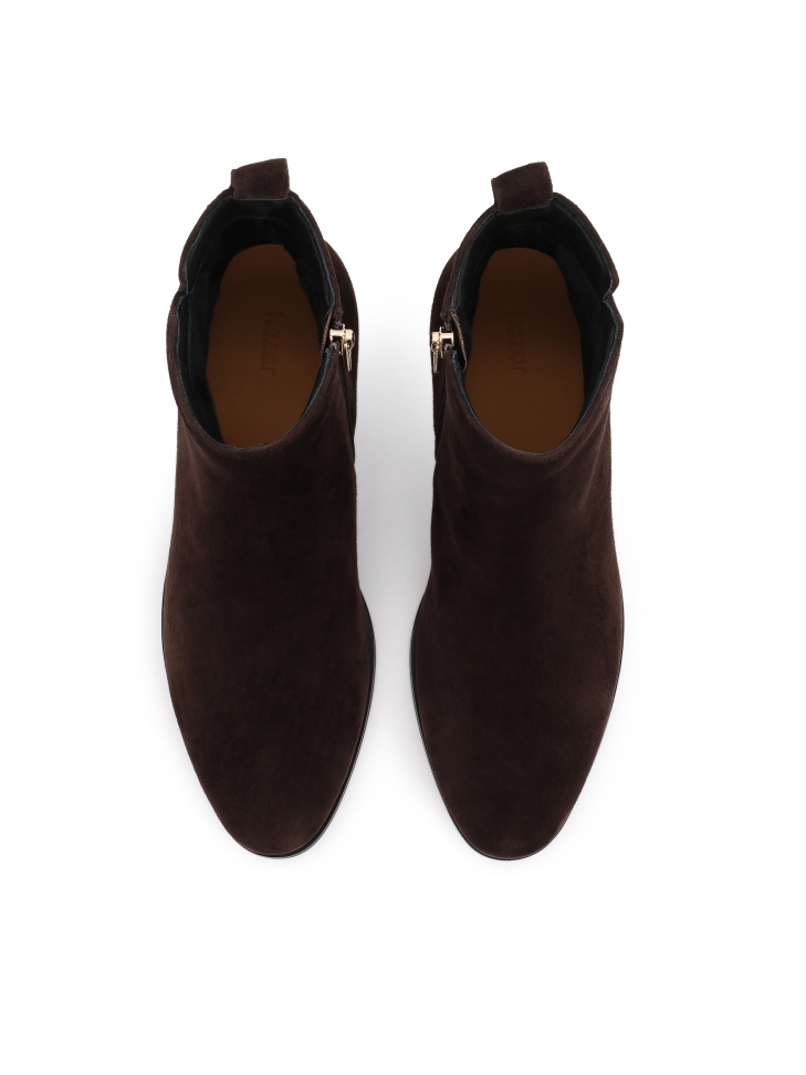 Suede brown zip-up boots TALIA