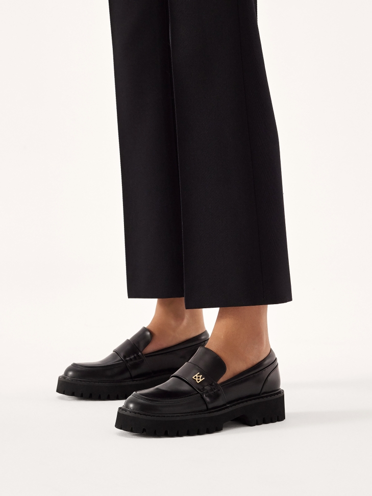 Black grain leather shoes ESSEN