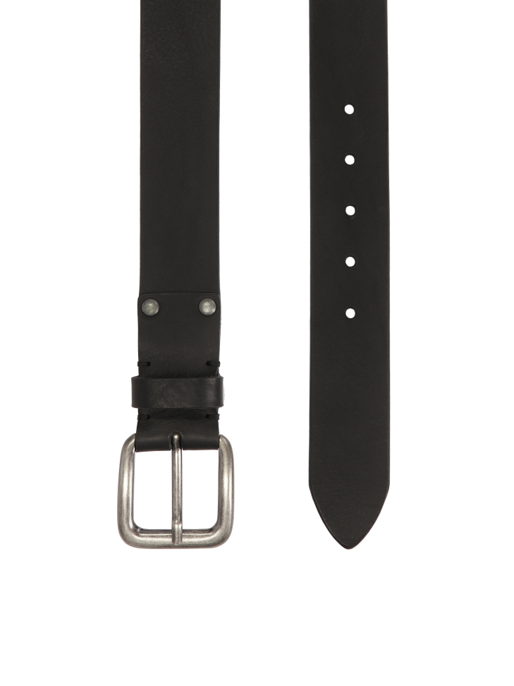 Black belt with silver buckle LONGITIS