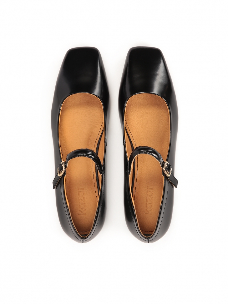 Leather pumps with square nose KANGELY