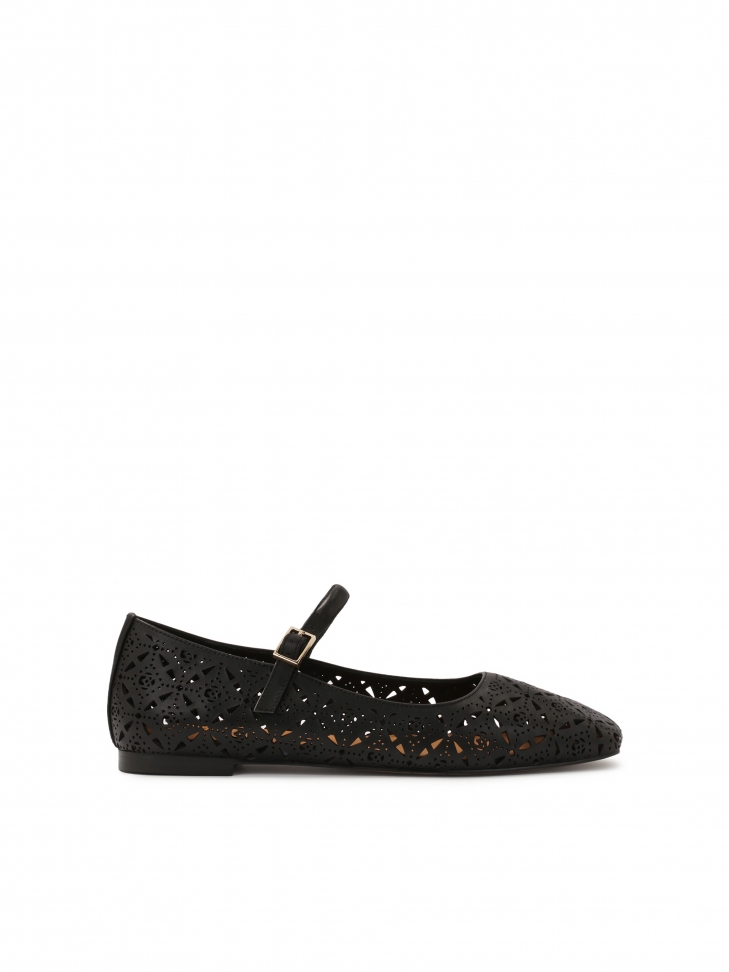 Flat sole pumps with openwork embellishment  KANGELY