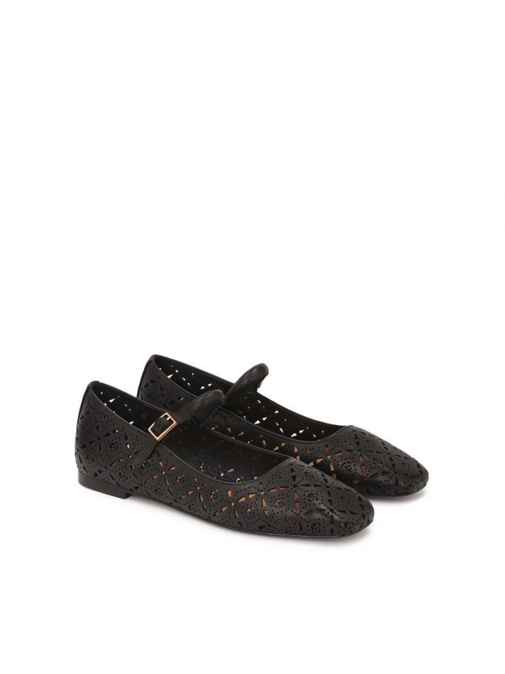 Flat sole pumps with openwork embellishment  KANGELY
