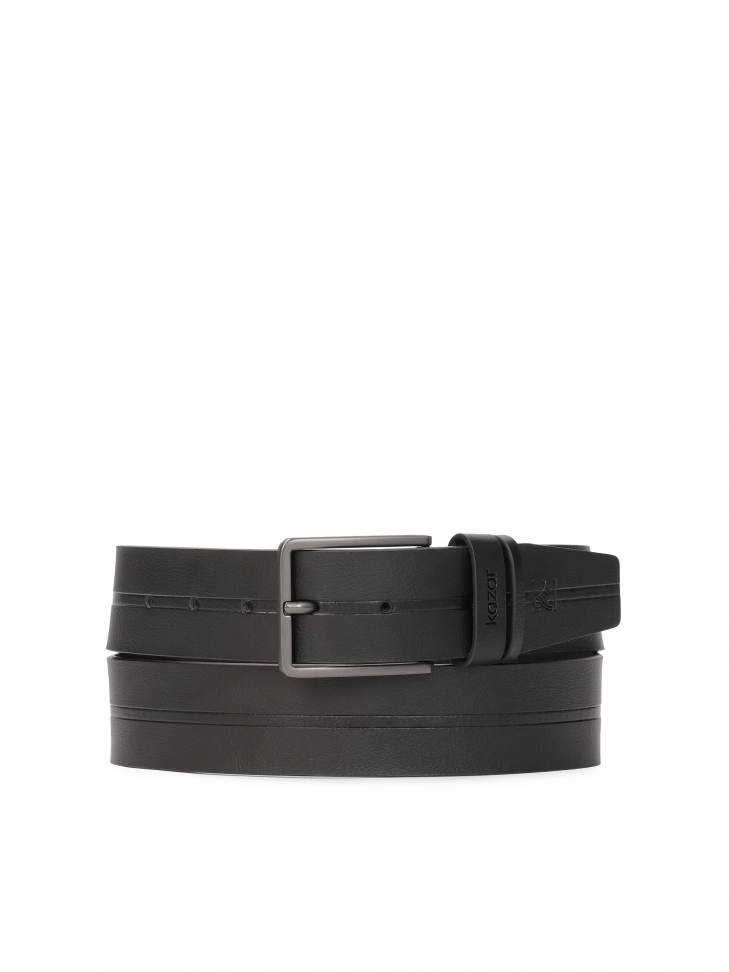 Black decorated belt with matte buckle MATTHEUSS