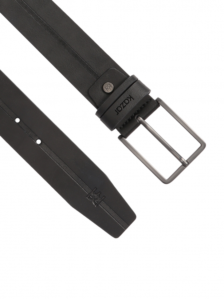 Black decorated belt with matte buckle MATTHEUSS