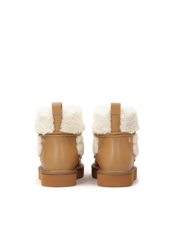 Brown and cream women's snow boots ZULA