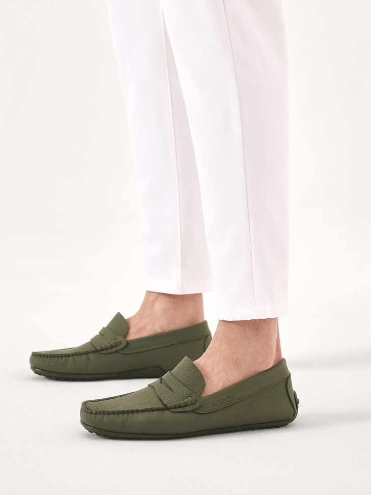 Khaki moccasins for men TYODOR