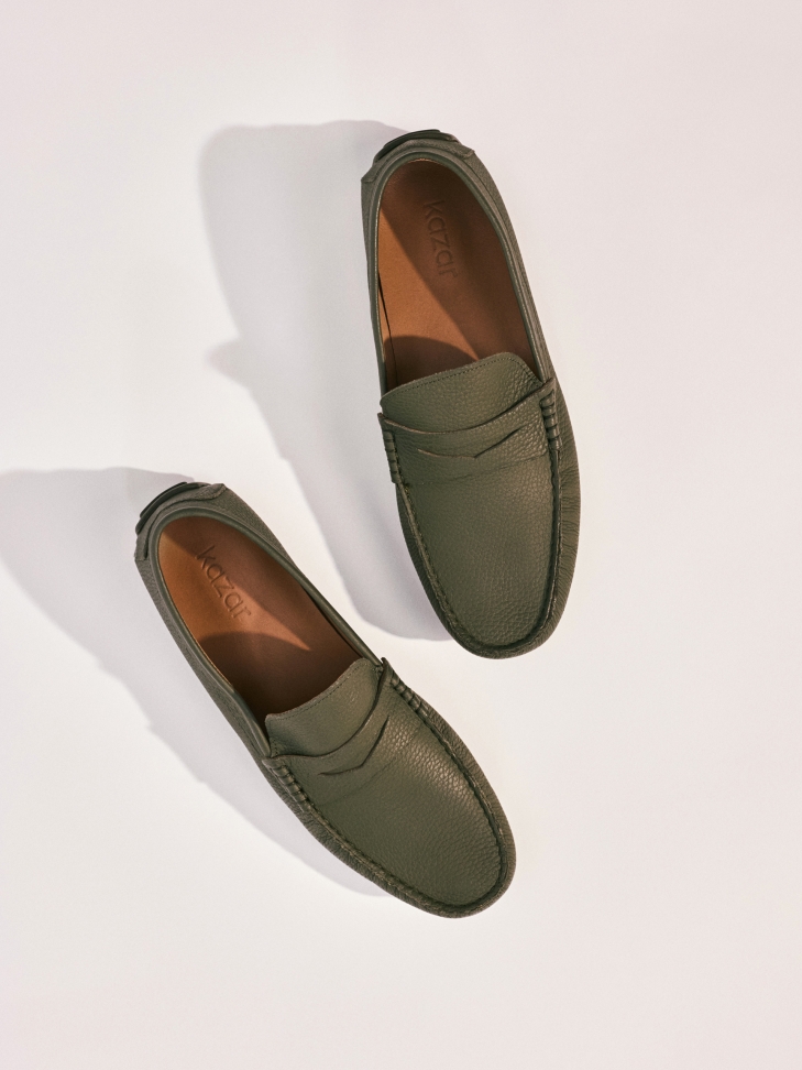 Khaki moccasins for men TYODOR