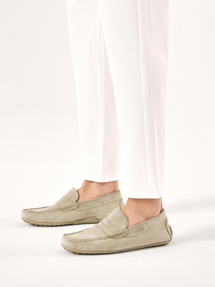 Beige suede moccasins TYODOR