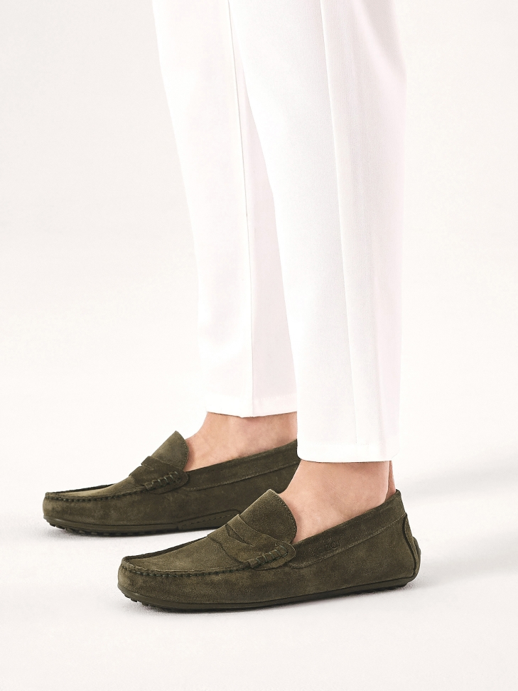 Men's slip-on moccasins in khaki color TYODOR