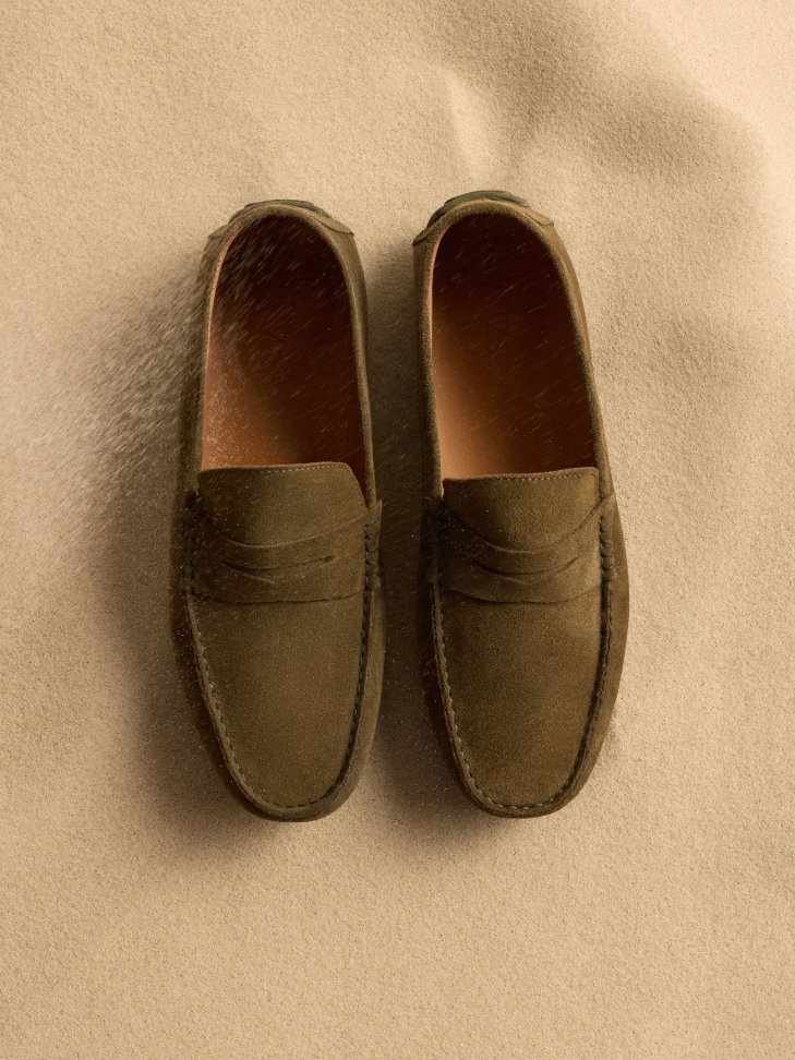 Men's slip-on moccasins in khaki color TYODOR