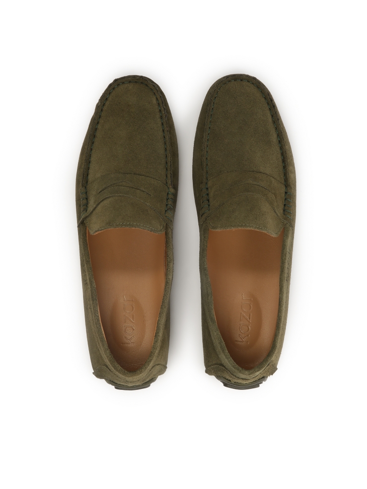 Men's slip-on moccasins in khaki color TYODOR