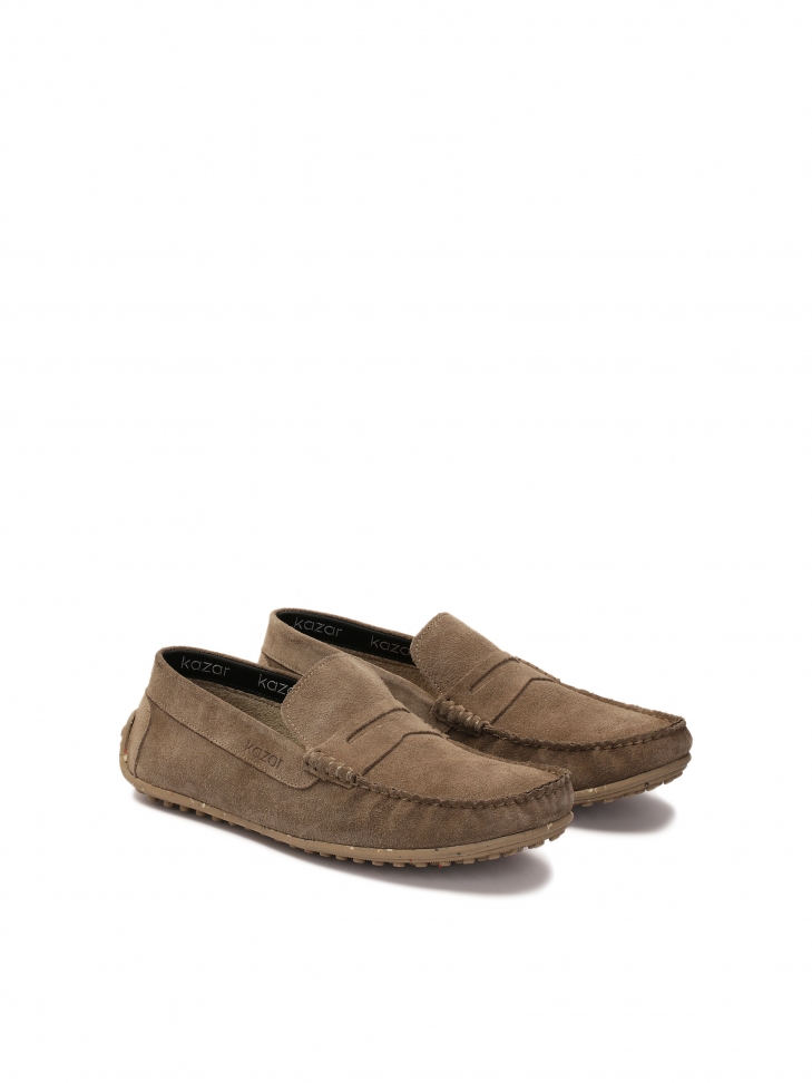 U-stitched suede moccasins TYODOR