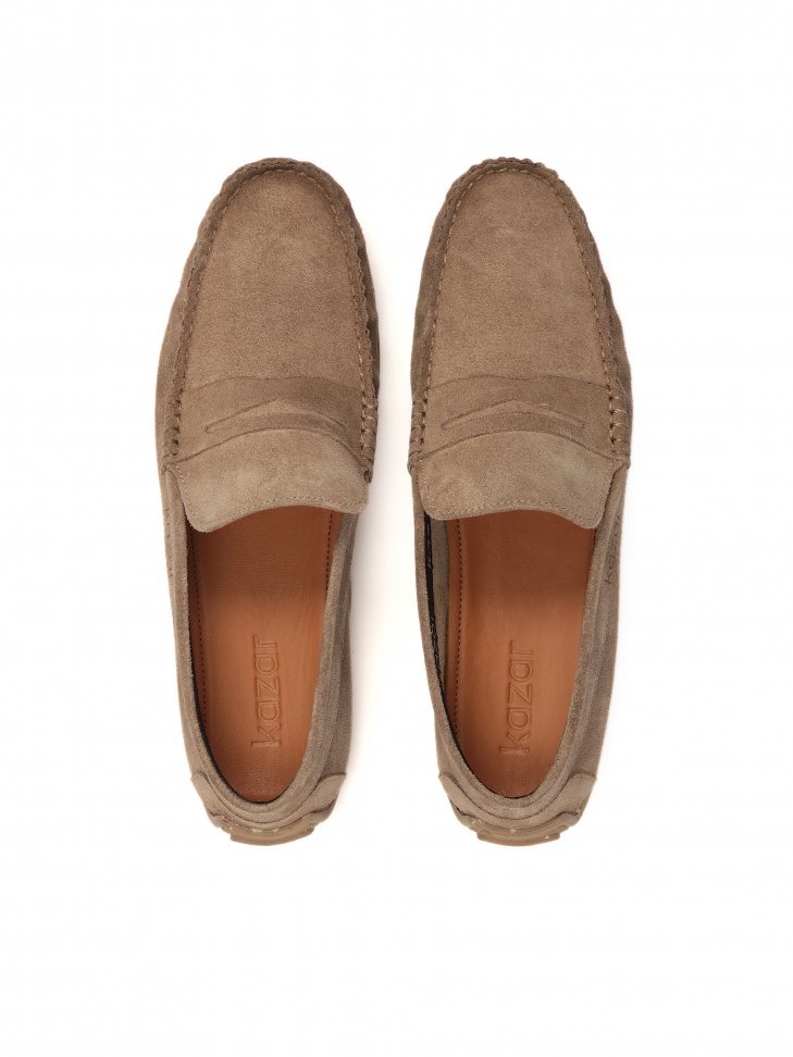 U-stitched suede moccasins TYODOR