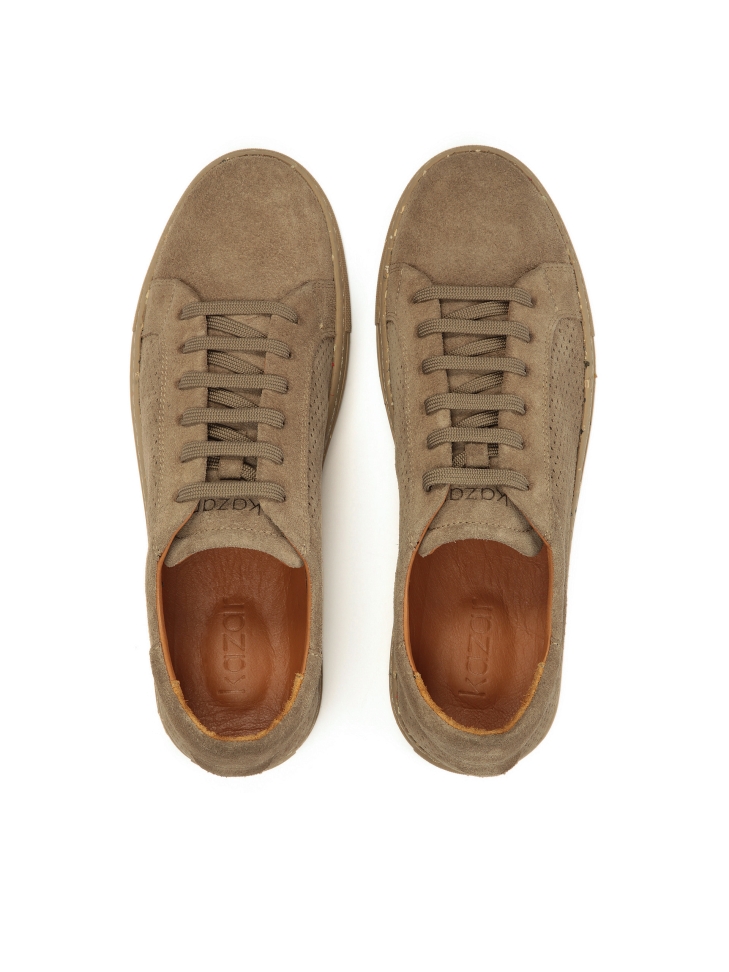 Taupe sneakers with perforations on the upper  CASPEROS