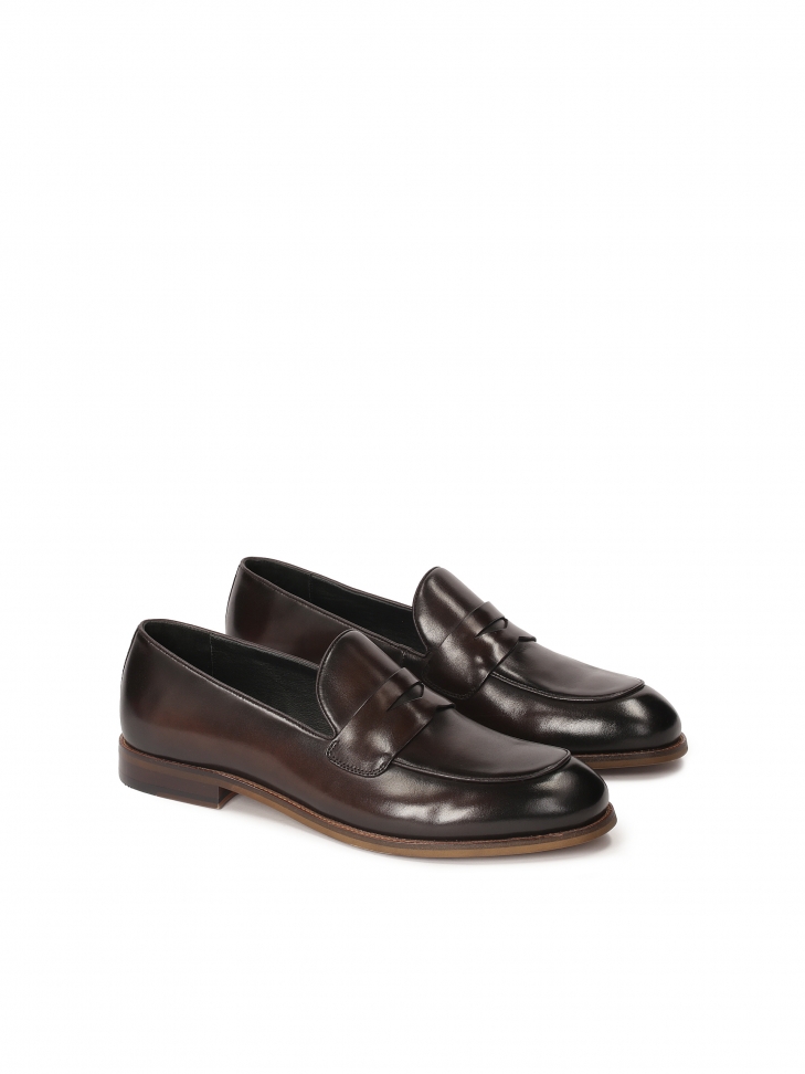 Men's brown leather loafers NIKET