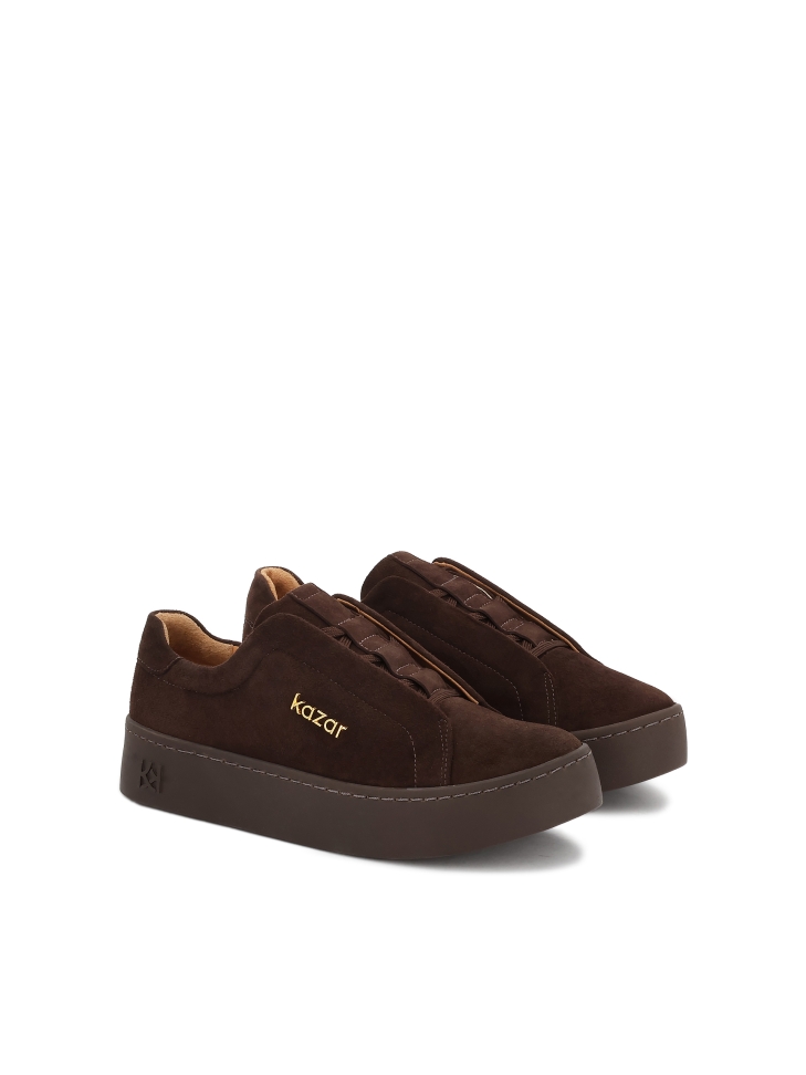 Suede brown sneakers MALIA