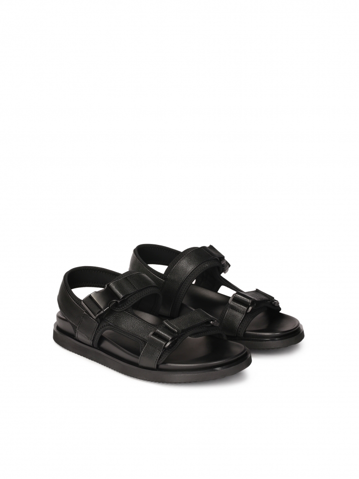 Men's leather sandals with adjustable straps  LUDVIC