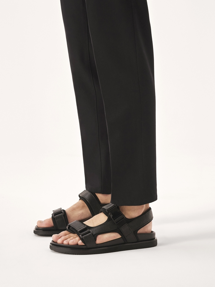 Men's leather sandals with adjustable straps  LUDVIC