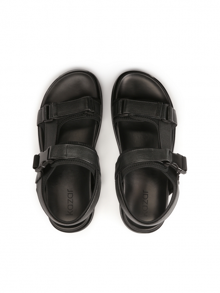 Men's leather sandals with adjustable straps  LUDVIC