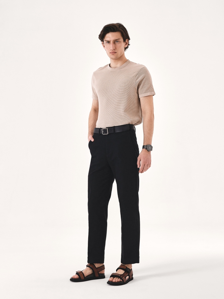 Comfortable leather sandals in brown color  LUDVIC