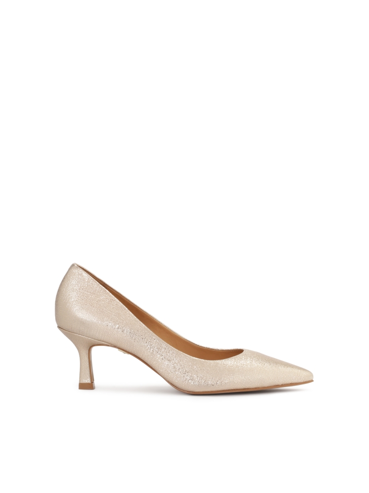Metallic leather wedding pumps STONE