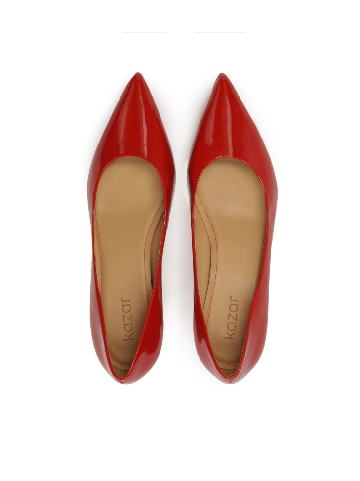 Red patent leather pumps STONE