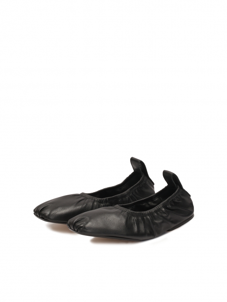 Black leather ballerinas CISA