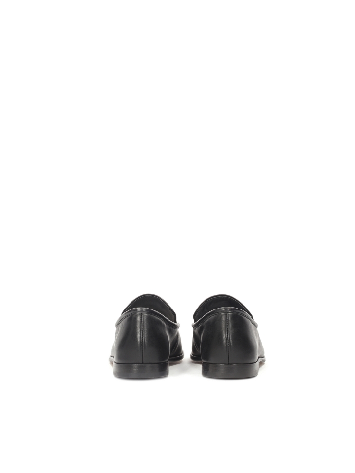 Minimalist black loafers in full grain leather CARMEN