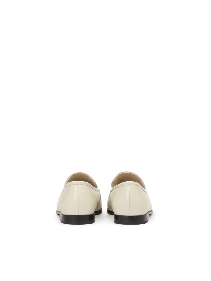White leather loafers with black sole CARMEN