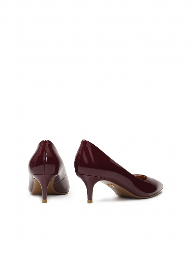Maroon low pumps in patent leather ZOE