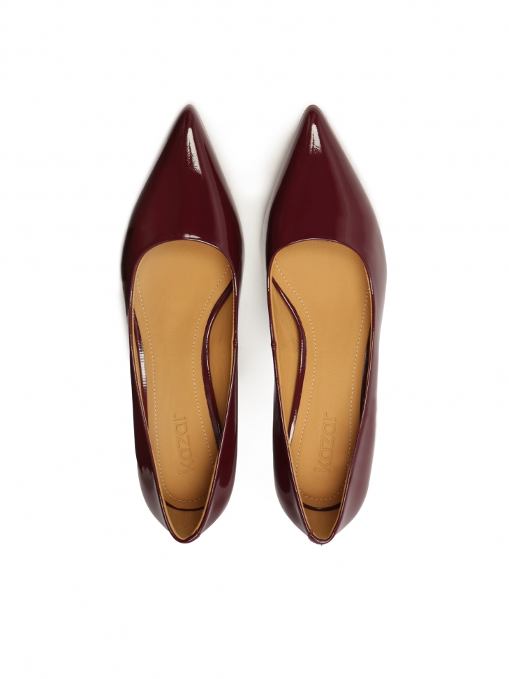 Maroon low pumps in patent leather ZOE