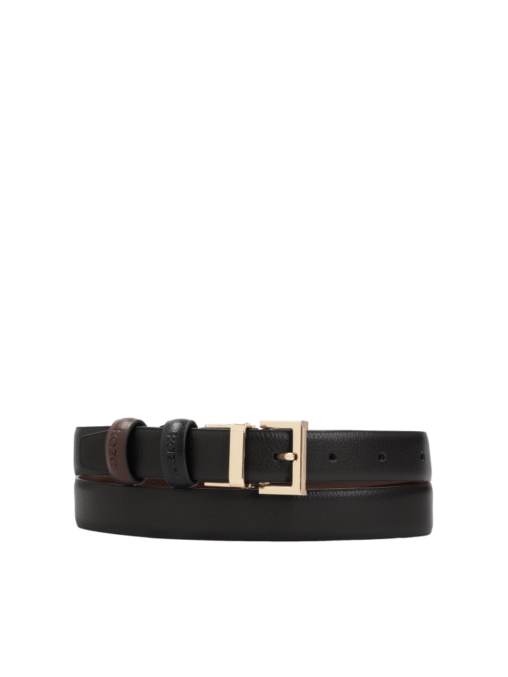 Narrow double-sided leather belt DAYNE