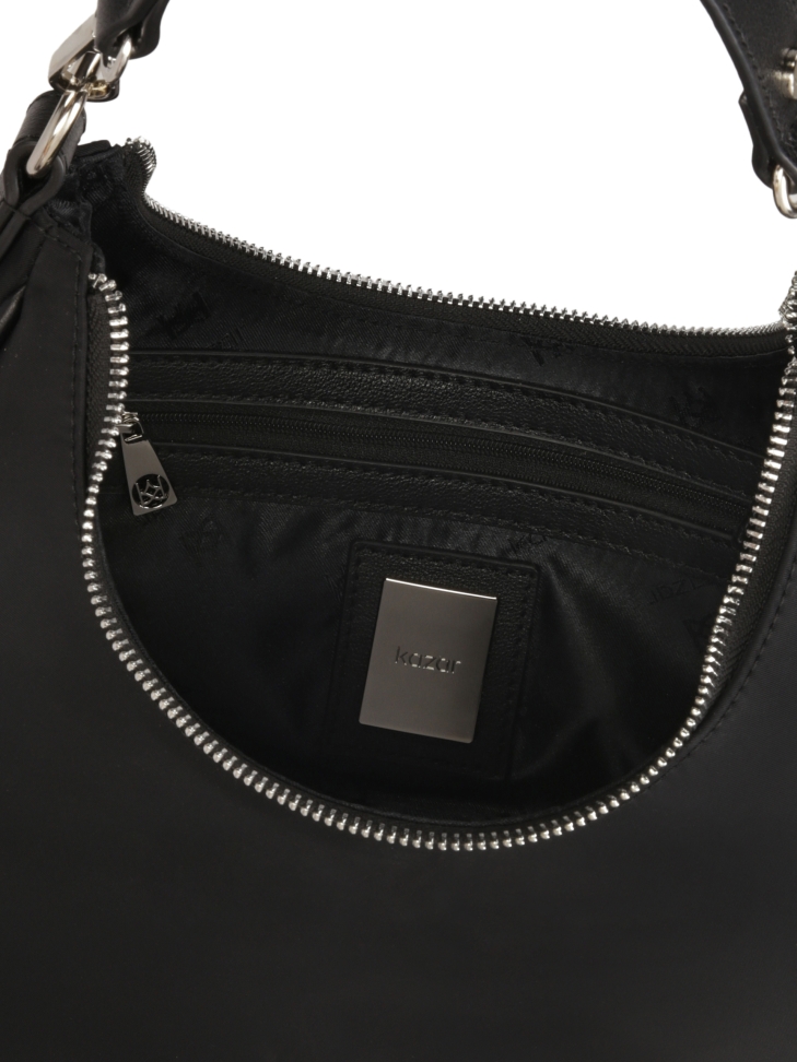 Black textile bag in the shape of a croissant ROSALINA