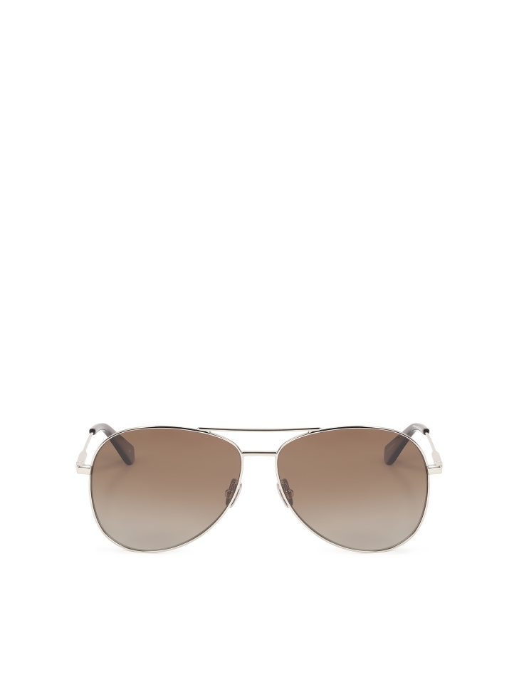 Classic aviator glasses with silver frame SILESIO
