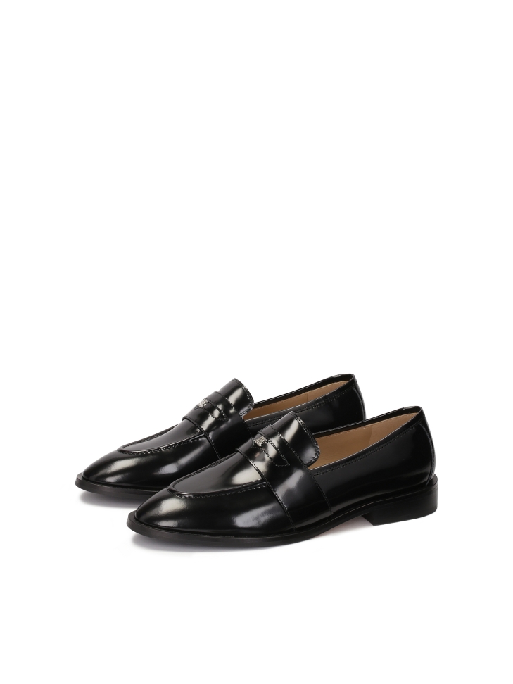 Black slip-on leather shoes KS PERLE