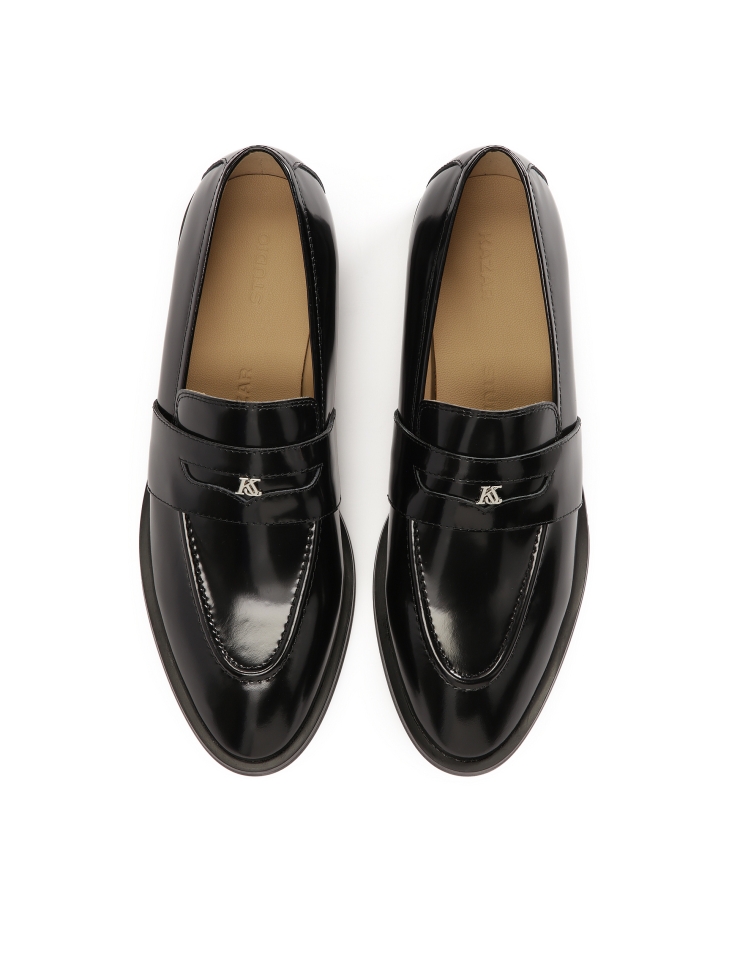 Black slip-on leather shoes KS PERLE
