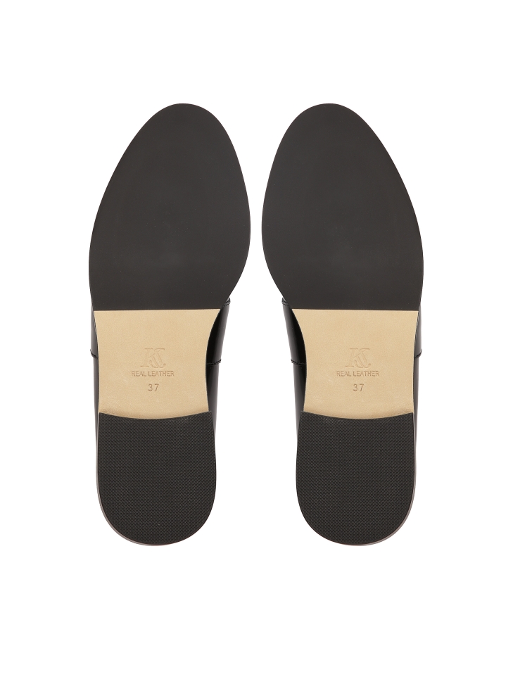 Black slip-on leather shoes KS PERLE
