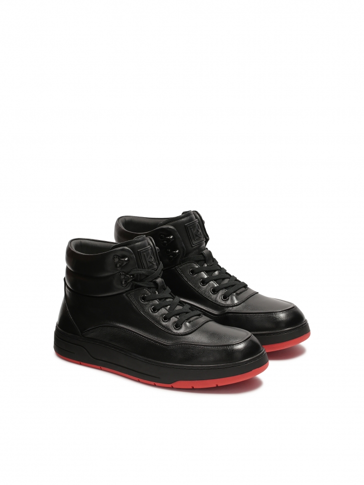 Black sneakers with contrasting red sole  OTOKAS