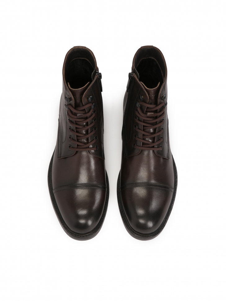 Brown boots with stitching on the nose FABRIZIO