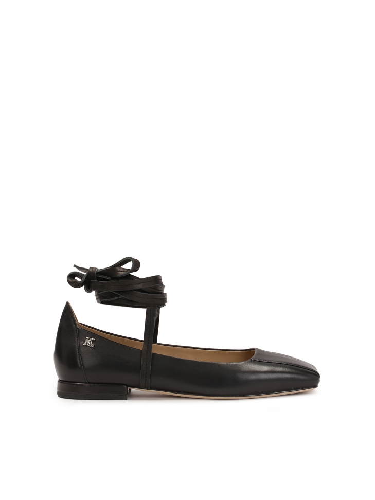 Black flat sole pumps with square nose KS REINE