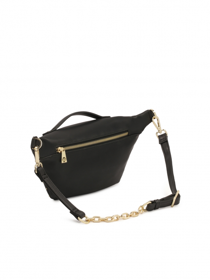 Practical leather kidney decorated with rivets MIDNIGHT