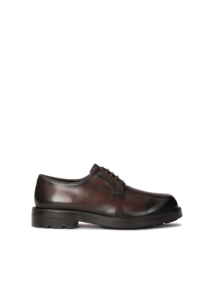 Brown derby shoes made of natural leather HENRYST