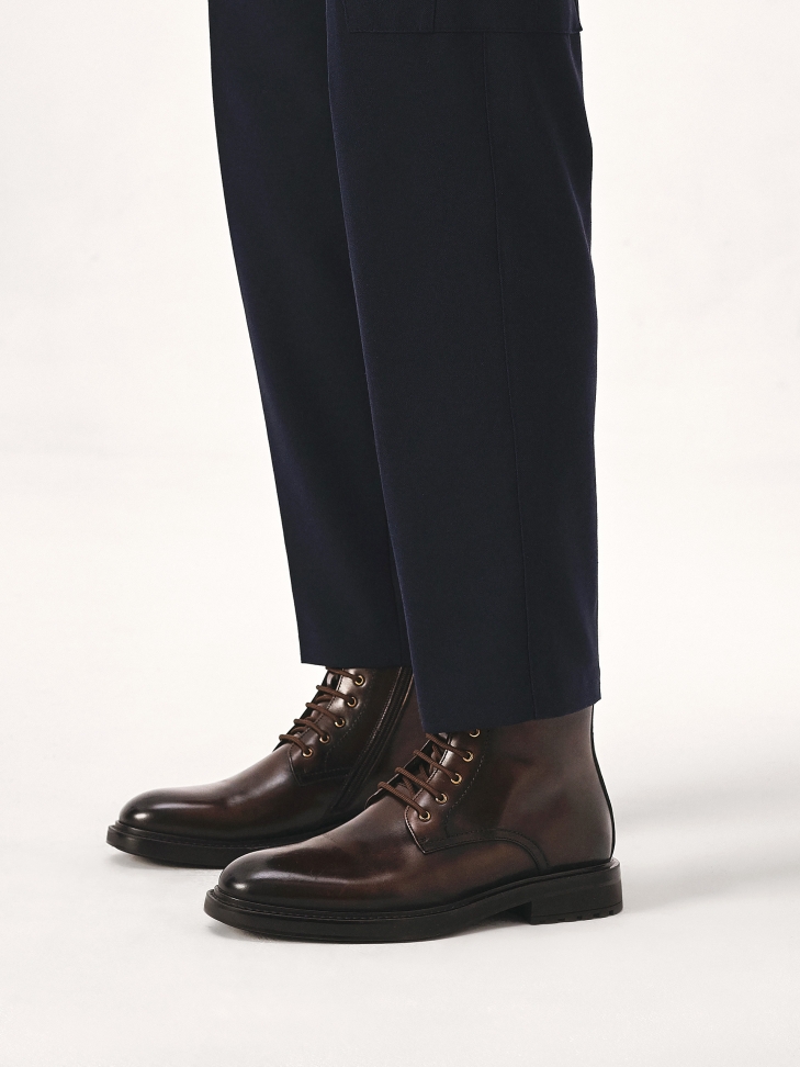 Brown shaded leather men's boots OCTAVIUSS