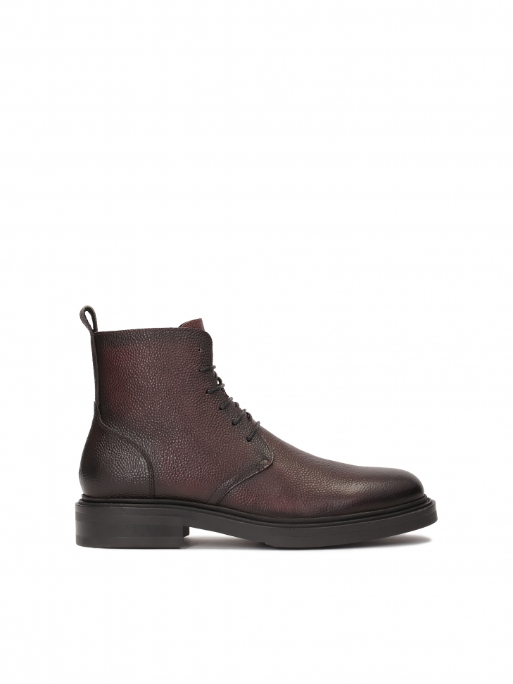 Maroon lace-up pea leather boots GOTFRYD