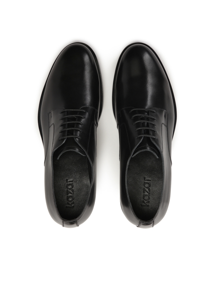 Elegant black derby shoes for suit SERGIUSS