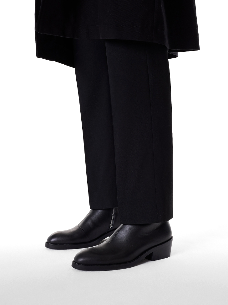 Leather black boots with zipper upper KS BARTHELEMI