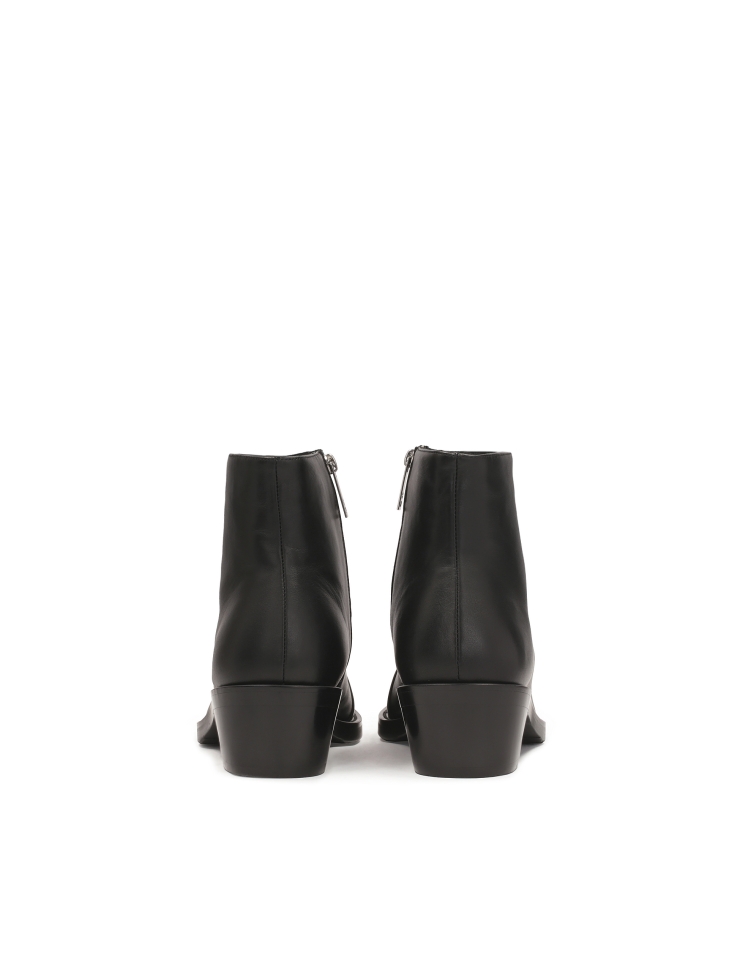 Leather black boots with zipper upper KS BARTHELEMI
