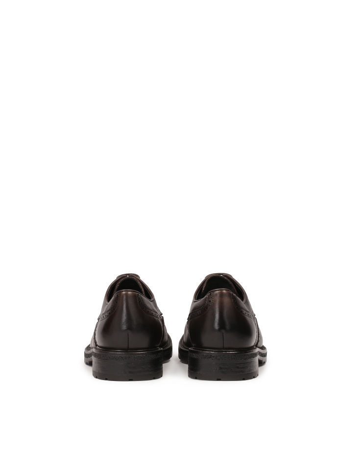 Brown shoes with brogue decoration SERAFFIN