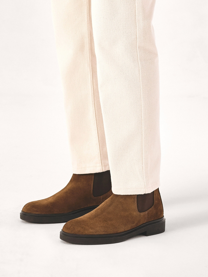 Brown suede men's sable shoes  IDDROSS