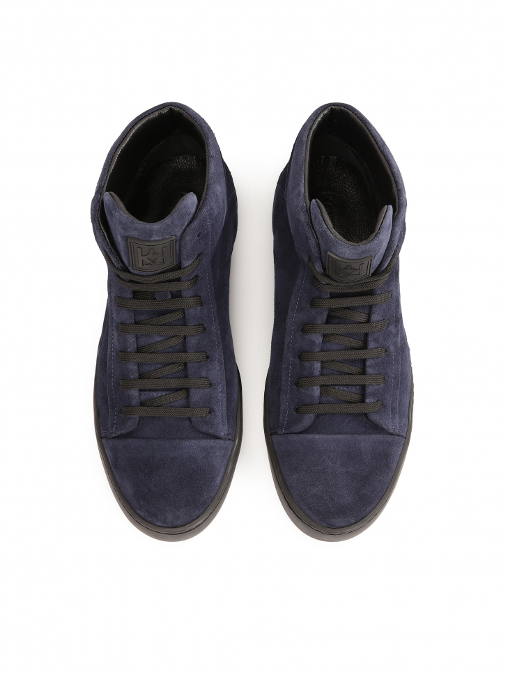 Navy blue sneakers with high lace-up upper LEONID